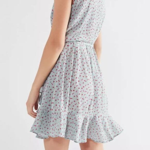 Urban Outfitters Kimichi Blue Pins And Needles Ruffle Wrap Mini Dress si… - Picture 5 of 10